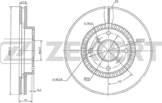 Zekkert BS-5914 - Тормозной диск autospares.lv