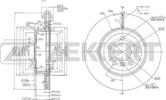 Zekkert BS-5916 - Тормозной диск autospares.lv