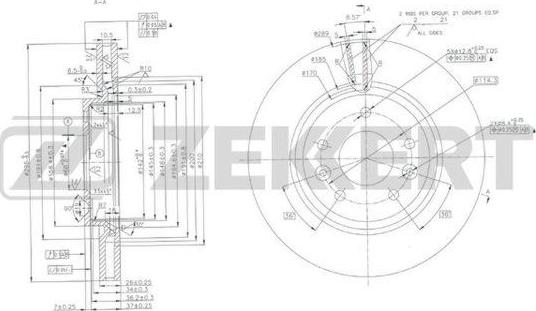 Zekkert BS-5917 - Тормозной диск autospares.lv