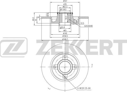 Zekkert BS-5989BZ - Тормозной диск autospares.lv