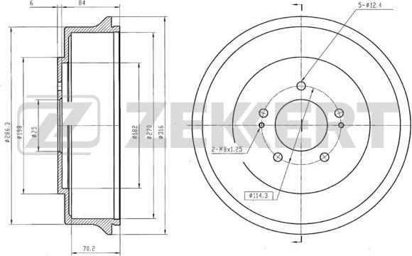 Zekkert BS-5985 - Тормозной барабан autospares.lv