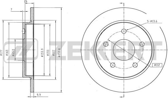 Zekkert BS-5980 - Тормозной диск autospares.lv