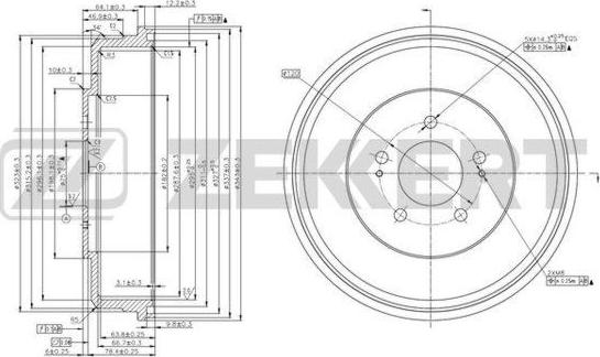 Zekkert BS-5988 - Тормозной барабан autospares.lv