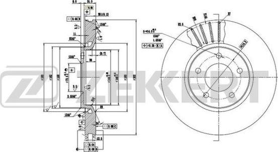 Zekkert BS-5934 - Тормозной диск autospares.lv