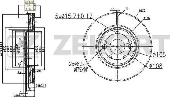 Zekkert BS-5931 - Тормозной диск autospares.lv