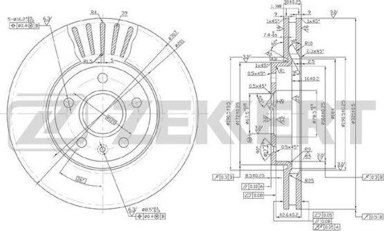 Zekkert BS-5923 - Тормозной диск autospares.lv