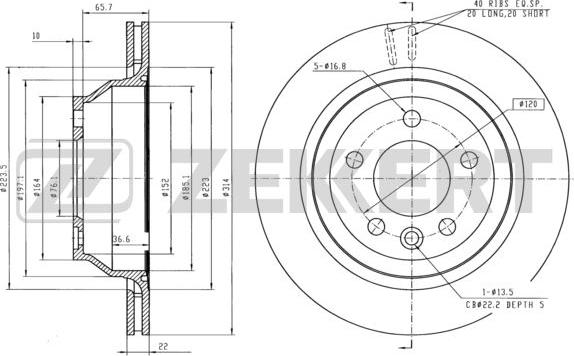 Zekkert BS-5974 - Тормозной диск autospares.lv