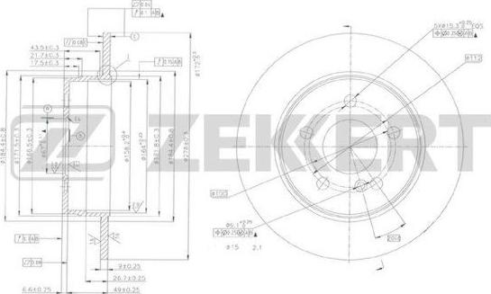 Zekkert BS-5970 - Тормозной диск autospares.lv