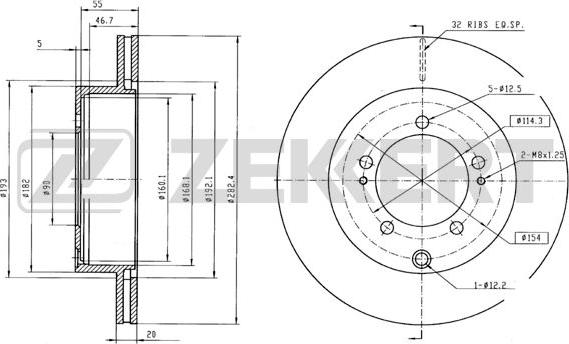 Zekkert BS-5972 - Тормозной диск autospares.lv