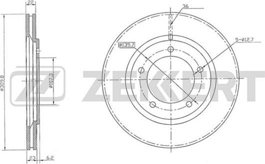 Zekkert BS-5496 - Тормозной диск autospares.lv