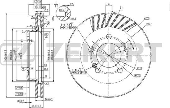 Zekkert BS-5490 - Тормозной диск autospares.lv