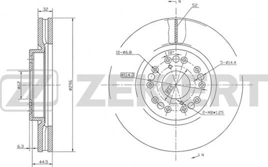 Zekkert BS-5498 - Тормозной диск autospares.lv