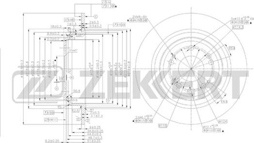 Zekkert BS-5493 - Тормозной диск autospares.lv