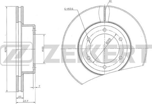 Zekkert BS-5497 - Тормозной диск autospares.lv