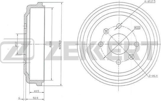 Zekkert BS-5454 - Тормозной барабан autospares.lv