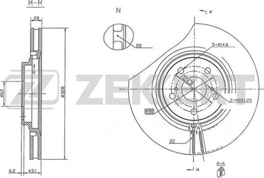 Zekkert BS-5460 - Тормозной диск autospares.lv