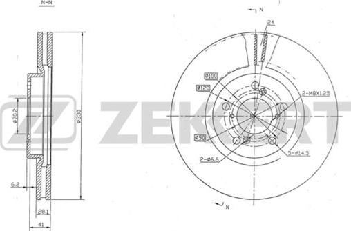 Zekkert BS-5461 - Тормозной диск autospares.lv