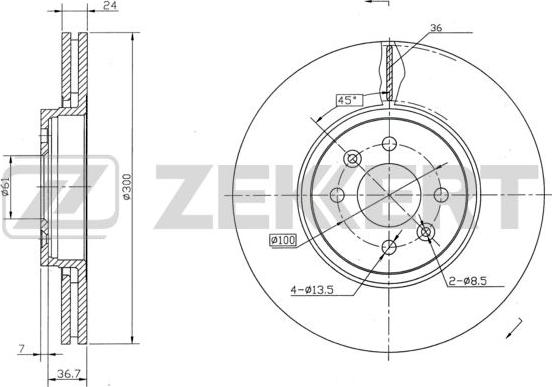 Zekkert BS-5404 - Тормозной диск autospares.lv