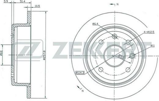 Zekkert BS-5405 - Тормозной диск autospares.lv