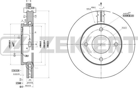 Zekkert BS-5407 - Тормозной диск autospares.lv