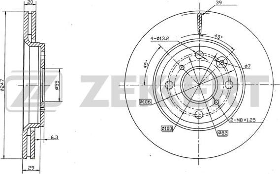 Zekkert BS-5415 - Тормозной диск autospares.lv