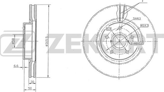 Zekkert BS-5418 - Тормозной диск autospares.lv