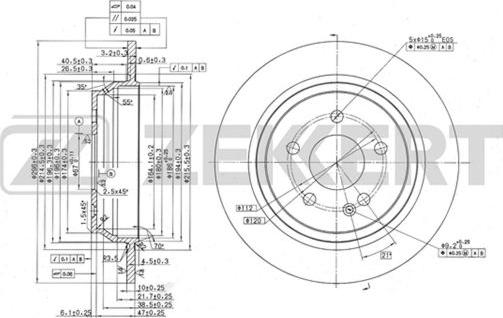 Zekkert BS-5417 - Тормозной диск autospares.lv