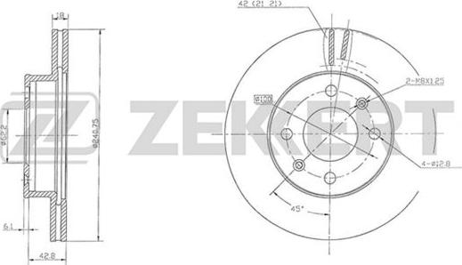 Zekkert BS-5485 - Тормозной диск autospares.lv