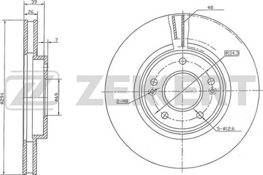 Zekkert BS-5480 - Тормозной диск autospares.lv