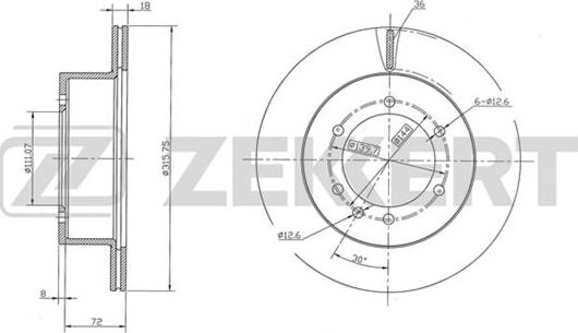 Zekkert BS-5483 - Тормозной диск autospares.lv