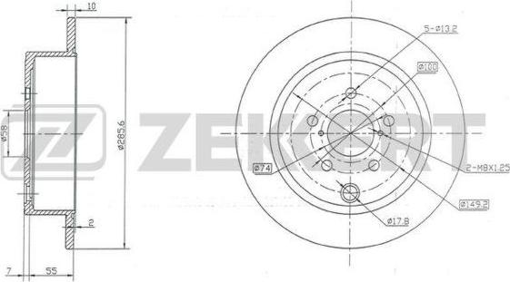 Zekkert BS-5439 - Тормозной диск autospares.lv