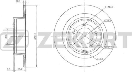 Zekkert BS-5435 - Тормозной диск autospares.lv