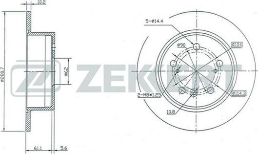 Zekkert BS-5431 - Тормозной диск autospares.lv