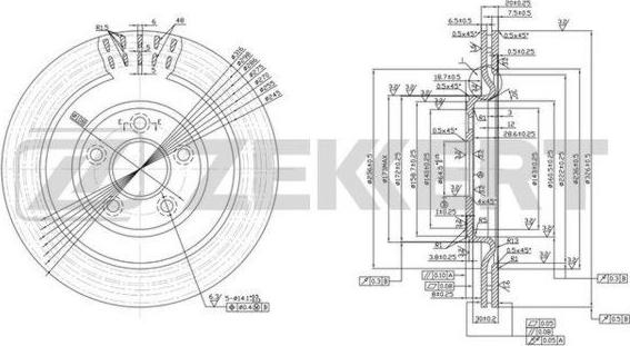 Zekkert BS-5438 - Тормозной диск autospares.lv