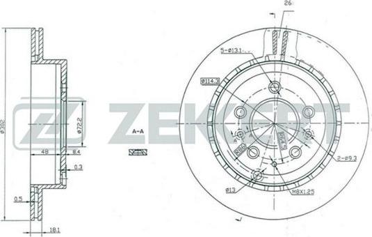 Zekkert BS-5437 - Тормозной диск autospares.lv