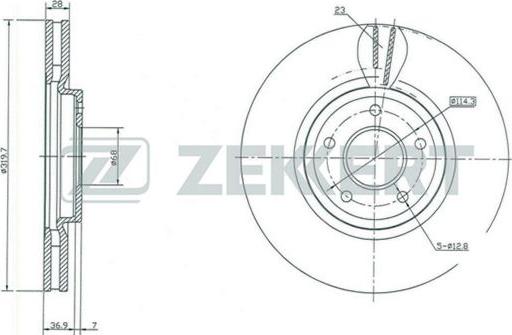 Zekkert BS-5428 - Тормозной диск autospares.lv