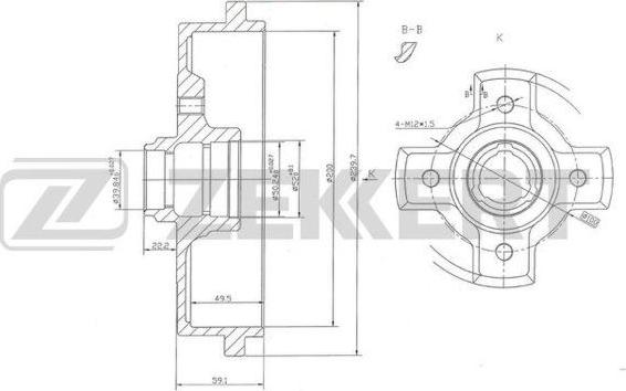 Zekkert BS-5427 - Тормозной барабан autospares.lv