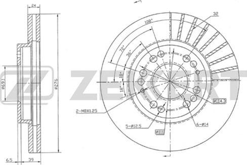 Zekkert BS-5474 - Тормозной диск autospares.lv