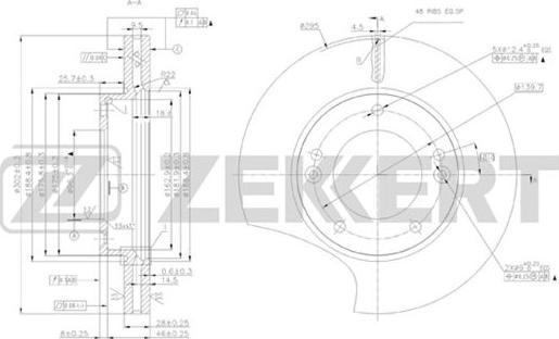 Zekkert BS-5475 - Тормозной диск autospares.lv