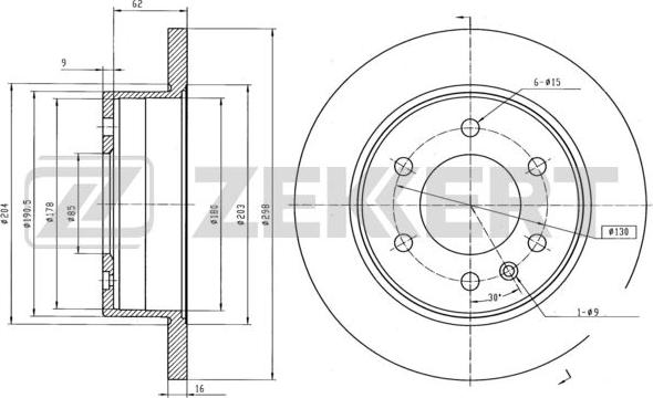 Zekkert BS-5599B - Тормозной диск autospares.lv