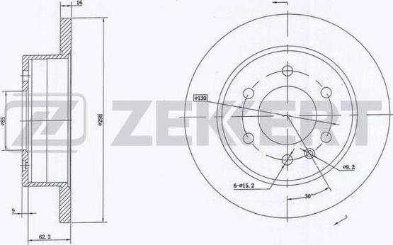 Zekkert BS-5599 - Тормозной диск autospares.lv