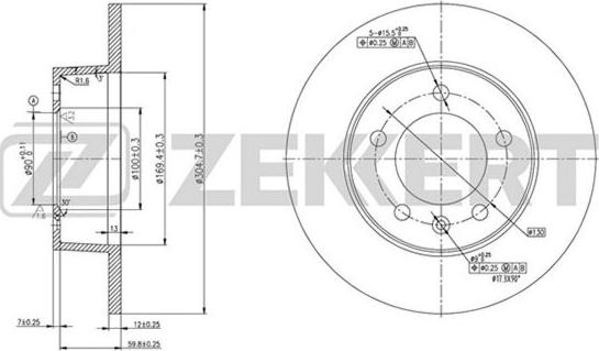 Zekkert BS-5596 - Тормозной диск autospares.lv