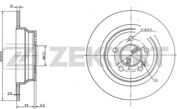 Zekkert BS-5598 - Тормозной диск autospares.lv