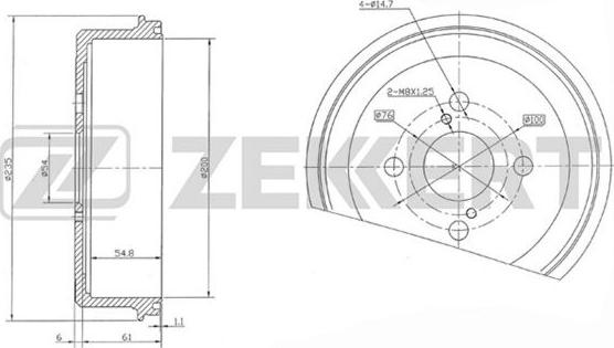 Zekkert BS-5542 - Тормозной барабан autospares.lv