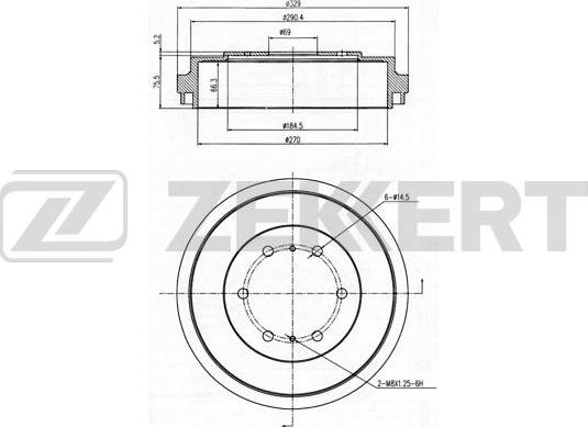 Zekkert BS-5559 - Тормозной барабан autospares.lv