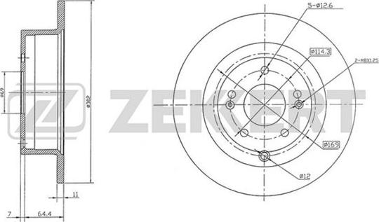 Zekkert BS-5509 - Тормозной диск autospares.lv