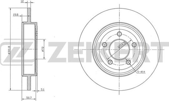 Zekkert BS-5506 - Тормозной диск autospares.lv