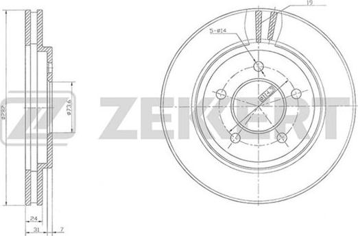 Zekkert BS-5503 - Тормозной диск autospares.lv