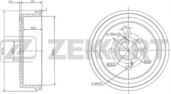 Zekkert BS-5515 - Тормозной барабан autospares.lv