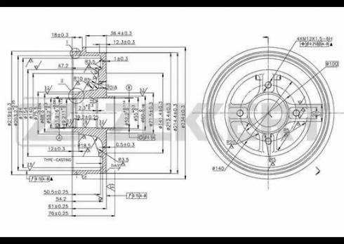 Zekkert BS-5518 - Тормозной барабан autospares.lv